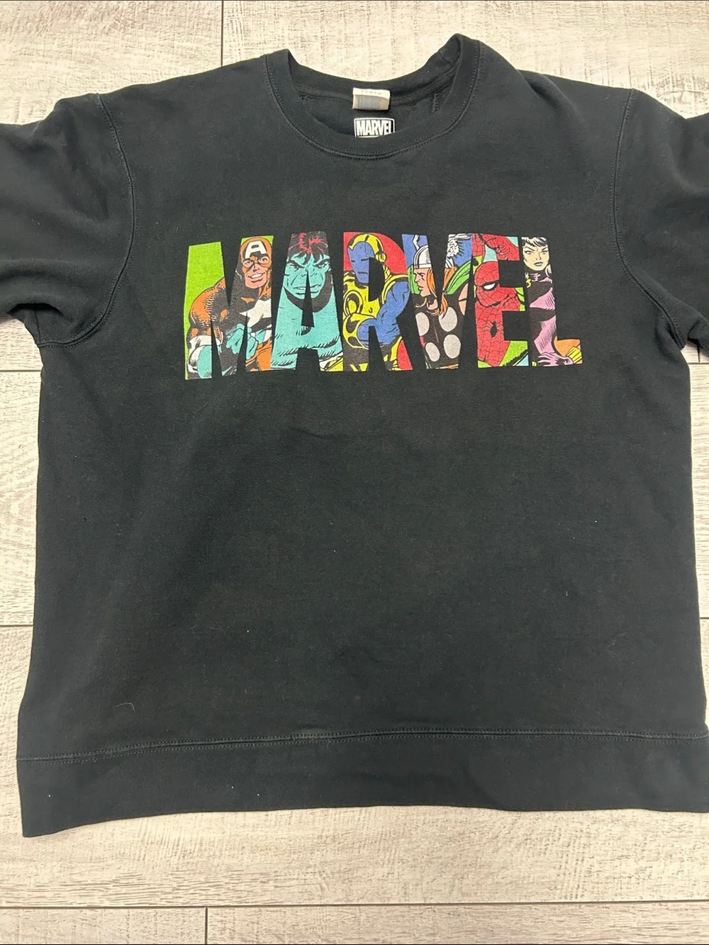 Marvel black Sweatshirt with Multicolor Character Logo